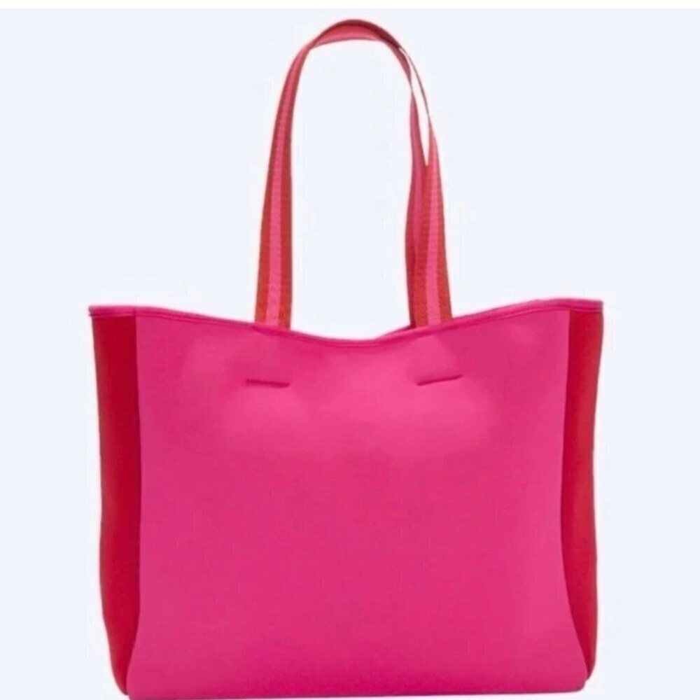 Summersalt Pink and Red Tote Bag with Spacious Design